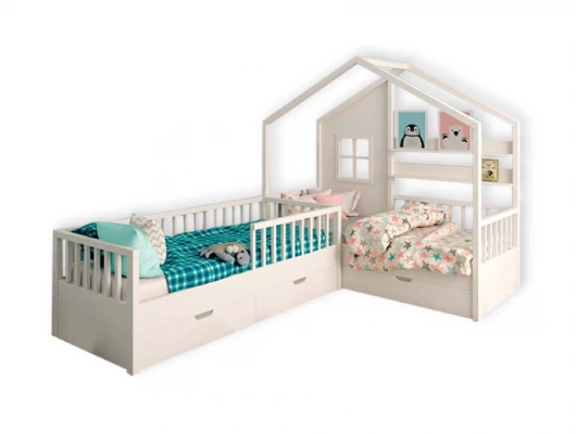 Кровать домик Велес Арт Кидс Лэнд №49 с ящиками