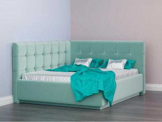 Кровать Nuvola угловая Sabina Бирюзовый