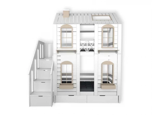 Двухъярусная кровать домик Велес Арт Кидс Лэнд №34 с ящиками Двухъярусная кровать домик Велес Арт Кидс Лэнд №34 с ящиками
