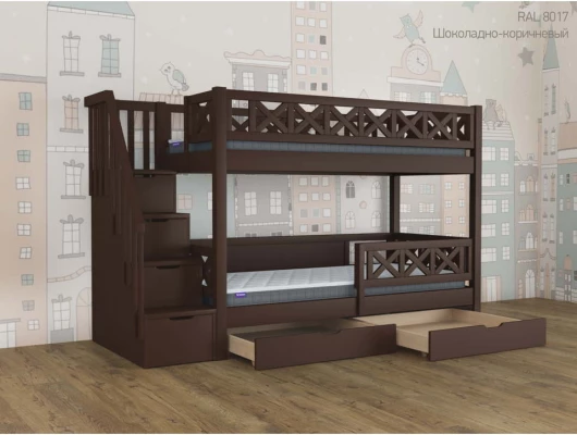 Двухъярусная кровать Прованс с 2 ящиками Двухъярусная кровать Прованс с 2 ящиками