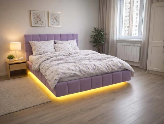 Парящая кровать Бруно сиреневый