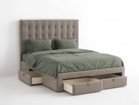 Мягкая кровать Агата с 3 ящиками Мягкая кровать Агата с 3 ящиками