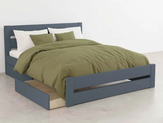 Кровать Бостон с ящиками серый Кровать Бостон с ящиками серый