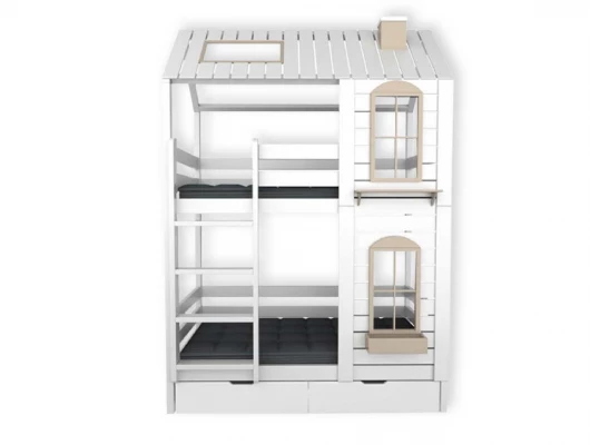 Двухъярусная кровать домик Велес Арт Кидс Лэнд №32 с ящиками Двухъярусная кровать домик Велес Арт Кидс Лэнд №32 с ящиками
