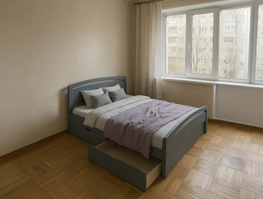 Кровать Регина с ящиками серый