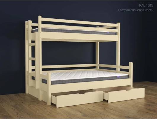 Двухъярусная детская кровать Орленок с 2 ящиками Двухъярусная детская кровать Орленок с 2 ящиками