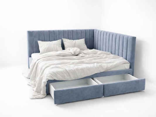 Кровать тахта Корсо с ящиками синий