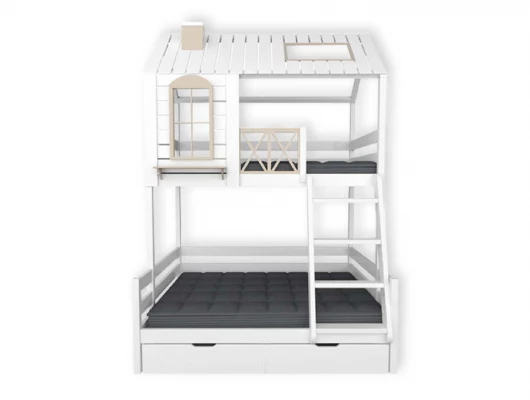 Двухъярусная кровать домик Велес Арт Кидс Лэнд №38 с ящиками Двухъярусная кровать домик Велес Арт Кидс Лэнд №38 с ящиками