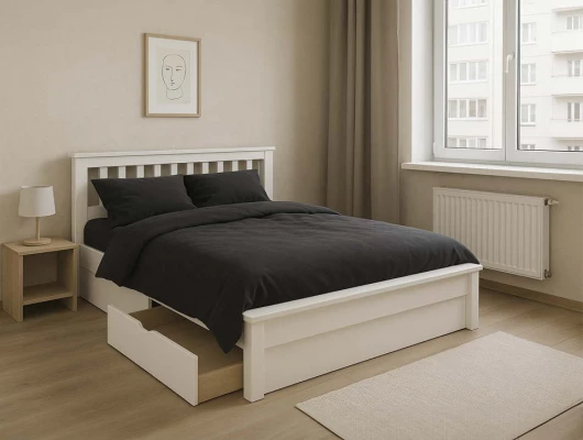 Кровать Агния с ящиками белый