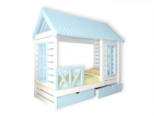 Кровать домик Велес Арт Кидс Лэнд №43 с ящиками