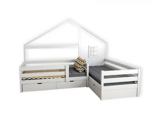 Кровать домик Велес Арт Кидс Лэнд №22 с ящиками