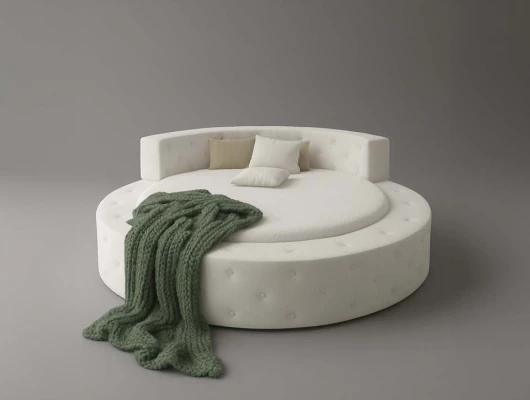 Круглая кровать Эмма белый