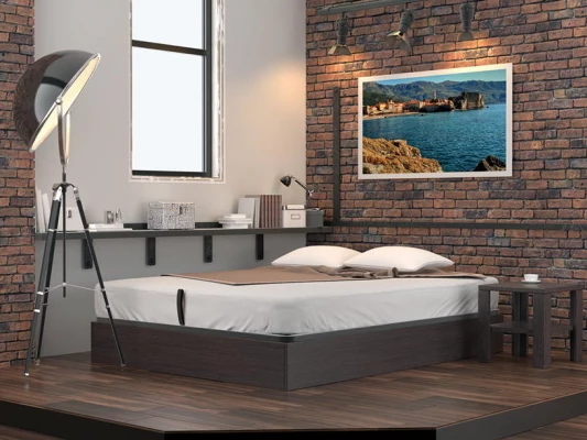 Кровать подиум Dreamline бук с подъемным механизмом (ящик)