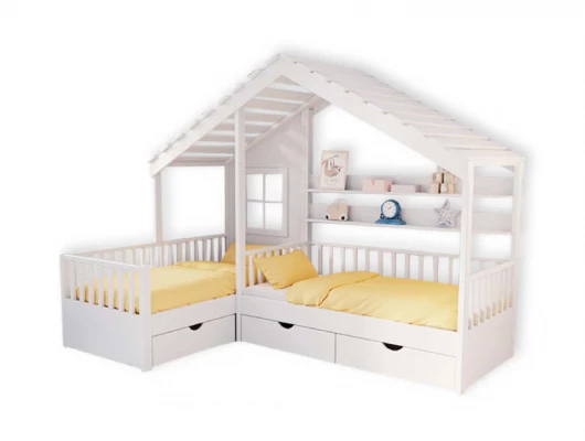 Кровать домик Велес Арт Кидс Лэнд №37 с ящиками