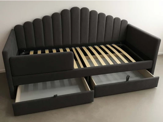 Кровать тахта Корси с ящиками серый