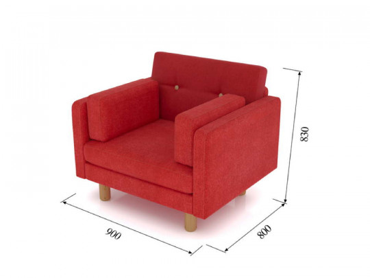 Кресло Arsko Ингвар красный по цене от 27 990 ₽ , высота, см 83, стиль кантри, современный, лофт, минимализм, скандинавский, цвет красный 5 | Кресла ARSKO
