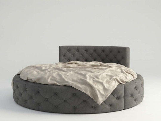Круглая кровать Хоуп с ящиком Relaksan, стиль классический, модерн, рококо, современный, королевский, цвет серый