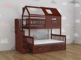 Двухъярусная кровать Алена домик с выкатным сп местом по цене от 113 200 ₽ , стиль скандинавский, классический, цвет коричневый 1 | Детские кровати