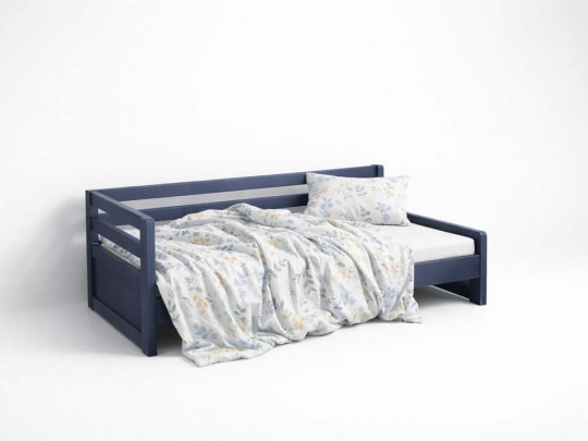 Кровать тахта Дуэт 2 спинки синий по цене от 22 333 ₽ , стиль скандинавский, классический, минимализм, цвет синий 1 | Кровати