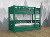 Двухъярусная кровать Кантри с 1 ящиком по цене от 63 433 ₽ , стиль скандинавский, классический, цвет зеленый 2 | Детские кровати