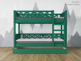 Двухъярусная кровать Кантри с 1 ящиком по цене от 63 433 ₽ , стиль скандинавский, классический, цвет зеленый 3 | Детские кровати