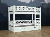 Двухъярусная кровать Кантри с 2 ящиками по цене от 63 633 ₽ , стиль скандинавский, классический, цвет белый 3 | Детские кровати