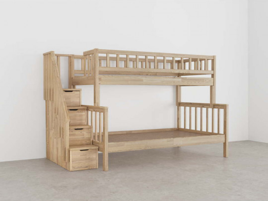 Двухъярусная кровать Лейла с 1 ящиком по цене от 97 467 ₽ , стиль скандинавский, классический, цвет серый 6 | Детские кровати