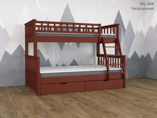 Двухъярусная кровать Модерн с 2 ящиками по цене от 63 500 ₽ , стиль скандинавский, классический, цвет коричневый 4 | Детские кровати