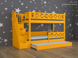 Двухъярусная кровать Прованс с выкатным сп местом Relaksan, стиль скандинавский, классический, цвет желтый, оранжевый
