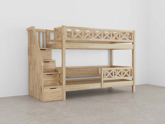 Двухъярусная кровать Прованс с выкатным сп местом по цене от 100 850 ₽ , стиль скандинавский, классический, цвет желтый, оранжевый 5 | Детские кровати