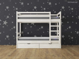 Двухъярусная кровать Тандем с 2 ящиками по цене от 47 167 ₽ , стиль скандинавский, классический, цвет белый, серый 3 | Детские кровати