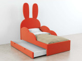 Детская кровать с ушками Банни с ящиком Relaksan, стиль скандинавский, современный, цвет оранжевый