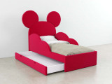 Детская кровать с ушками Микки с ящиком Relaksan, стиль скандинавский, современный, цвет красный