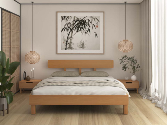 Кровать в японском стиле Атама по цене от 19 833 ₽ , стиль современный, японский, цвет коричневый 1 | Кровати из массива дерева