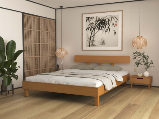 Кровать в японском стиле Атама Relaksan, стиль современный, японский, цвет коричневый