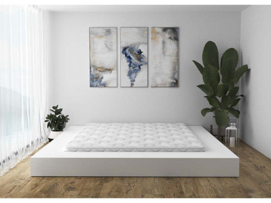 Кровать подиум Мотя с подъемным механизмом Relaksan, стиль современный, японский, минимализм, цвет белый