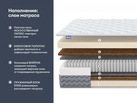 Матрас Димакс Биг хард базис по цене от 27 837 ₽ , высота, см 30 1 | Матрасы Димакс