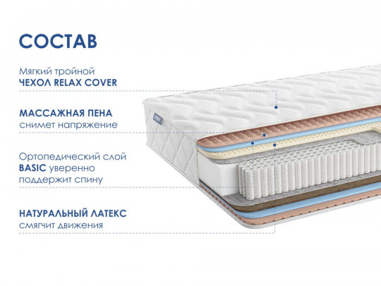 Матрас Димакс Relmas Mix 3 S1000 по цене от 21 450 ₽ , высота, см 22 2 | Пружинные матрасы