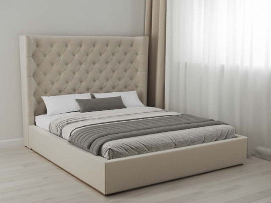 Кровать мягкая Mebelin Ромбо с подъемным механизмом Mebelin, стиль французский, прованс, цвет бежевый