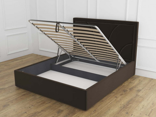 Кровать мягкая Mebelin Лайн-люкс с подъемным механизмом по цене от 64 900 ₽ , стиль современный, цвет бежевый 1 | Кровати