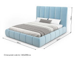 Кровать мягкая Mebelin Градиум по цене от 70 800 ₽ , стиль современный, цвет голубой 1 | Кровати Mebelin