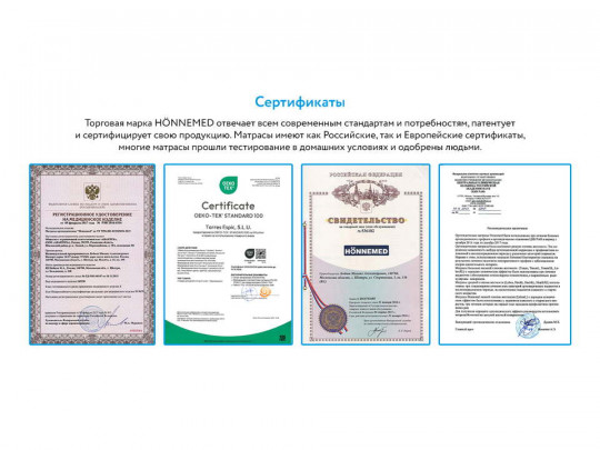 Матрас Hönnemed Traum по цене от 22 560 ₽ , высота, см 18 7 | Пружинные матрасы