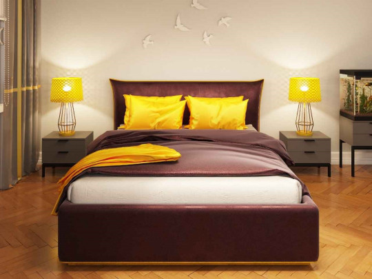 Кровать Nuvola Sicilia по цене от 50 414 ₽ , стиль лофт, современный, минимализм, модерн, цвет бежевый 2 | Кровати с мягкой обивкой