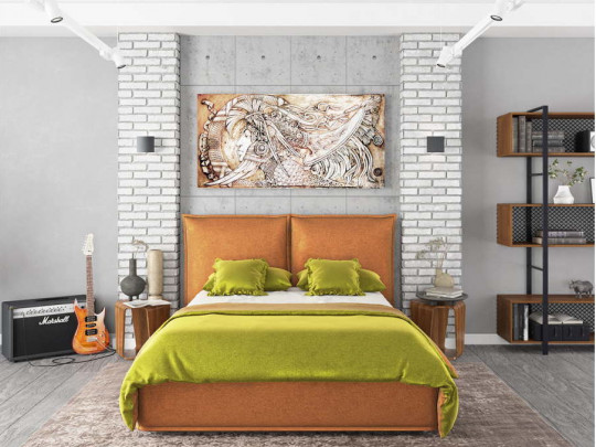 Кровать Nuvola Emilia по цене от 56 993 ₽ , стиль лофт, современный, минимализм, модерн, цвет серый, светло-серый 2 | Кровати с мягкой обивкой