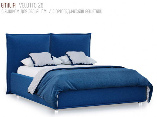 Кровать Nuvola Emilia Синий по цене от 56 993 ₽ , стиль современный, минимализм, модерн, цвет синий 1 | Кровати с мягкой обивкой