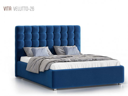 Кровать Nuvola Vita Синий по цене от 49 507 ₽ , стиль современный, цвет синий 1 | Кровати с каретной стяжкой