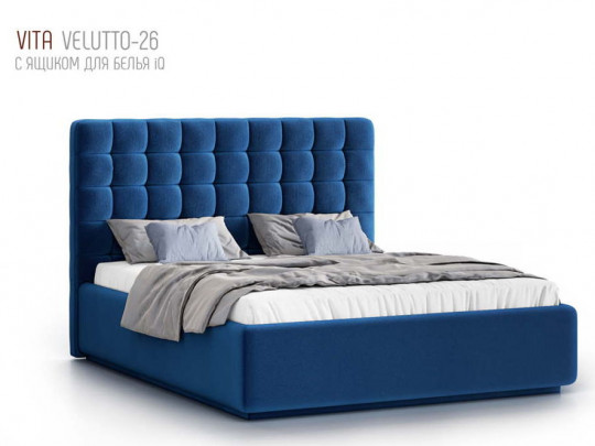 Кровать Nuvola Vita Синий по цене от 49 507 ₽ , стиль современный, цвет синий 2 | Кровати с каретной стяжкой