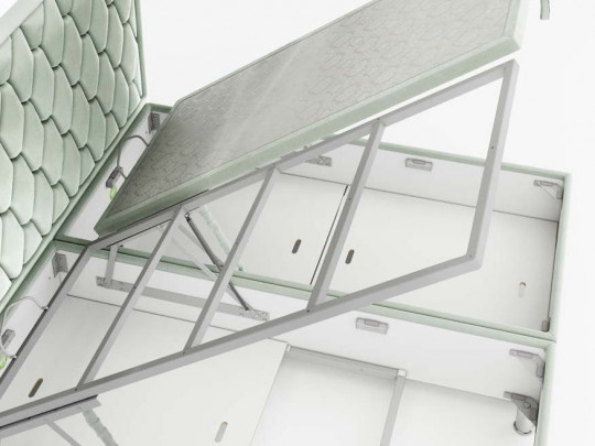 Спальная система Nuvola Letizia с подъемным механизмом по цене от 144 234 ₽ , стиль отельный, классический, королевский, цвет бирюзовый 7 | Кровати с подъемным механизмом