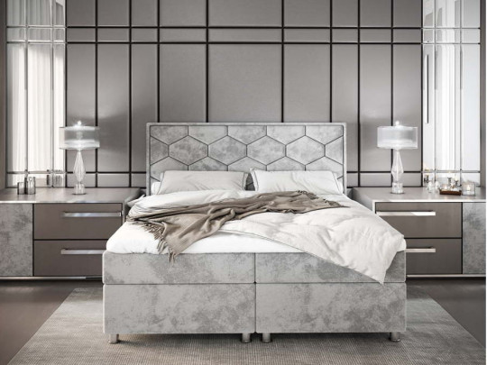 Спальная система Nuvola Domenica по цене от 125 325 ₽ , стиль отельный, классический, королевский, цвет серый, светло-серый 3 | Кровати с мягкой обивкой