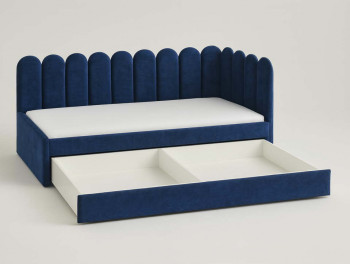 Детская кровать с выдвижными ящиками Анхель с ящиком синий